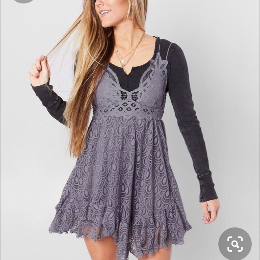 Free people adella burnout slip dress